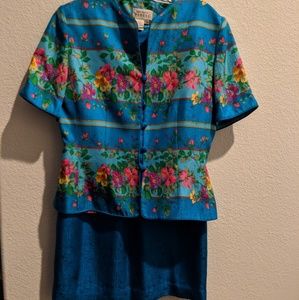Vintage Adriana Papell Size 8 Blouse/Skirt Set